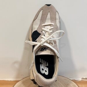 New Balance Cream and Black 327 Sneakers
